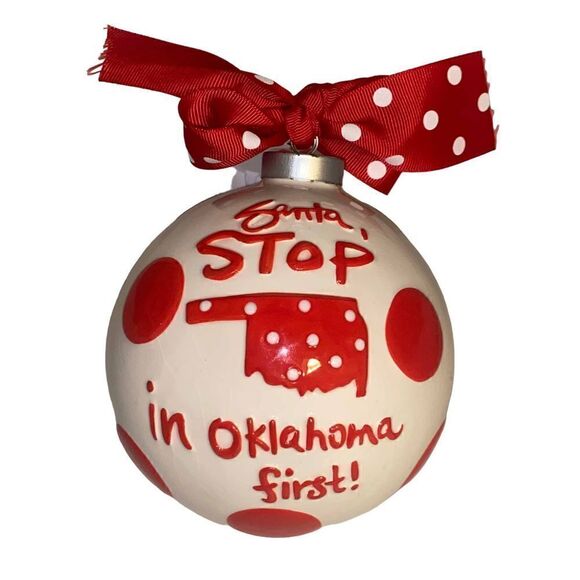 Deck The Halls, Y’all Oklahoma Christmas Tree Ornament - Picture 1 of 7